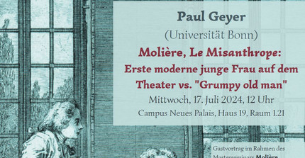 Plakat zum Vortrag von Paul Geyer über Molière